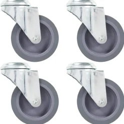 Manutention De Matériaux-vidaXL 4 pcs Roulettes pivotantes à trou de boulon 75 mm