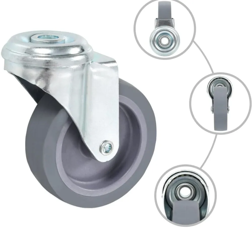 Manutention De Matériaux-vidaXL 4 pcs Roulettes pivotantes à trou de boulon 75 mm