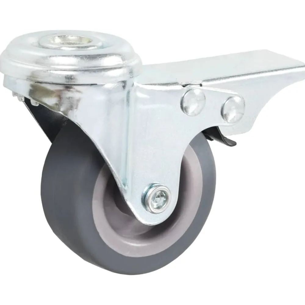 Manutention De Matériaux-vidaXL 4 pcs Roulettes pivotantes à trou de boulon à double frein 50mm