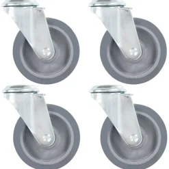Manutention De Matériaux-vidaXL 4 pcs Roulettes pivotantes à trou de boulon 100 mm