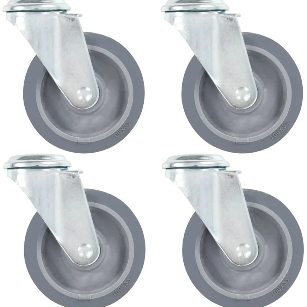 Manutention De Matériaux-vidaXL 4 pcs Roulettes pivotantes à trou de boulon 100 mm