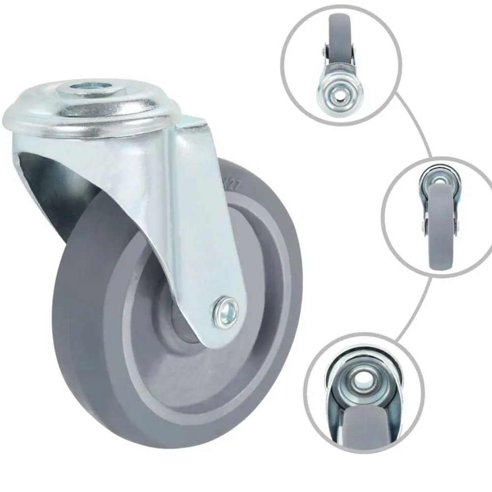 Manutention De Matériaux-vidaXL 4 pcs Roulettes pivotantes à trou de boulon 100 mm