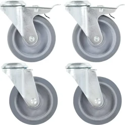 Manutention De Matériaux-vidaXL 4 pcs Roulettes pivotantes à trou de boulon 100 mm