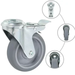 Manutention De Matériaux-vidaXL 4 pcs Roulettes pivotantes à trou de boulon 100 mm