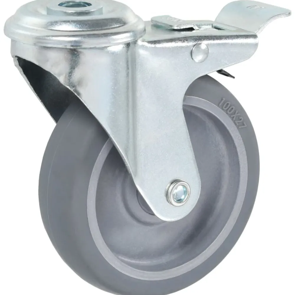 Manutention De Matériaux-vidaXL 4 pcs Roulettes pivotantes à trou de boulon 100 mm