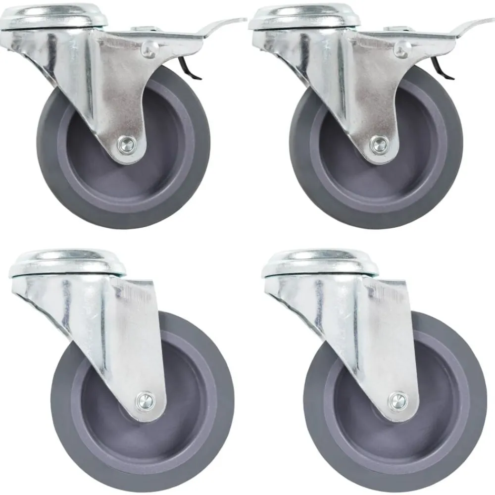 vidaXL 4 pcs Roulettes pivotantes à trou de boulon 75 mm