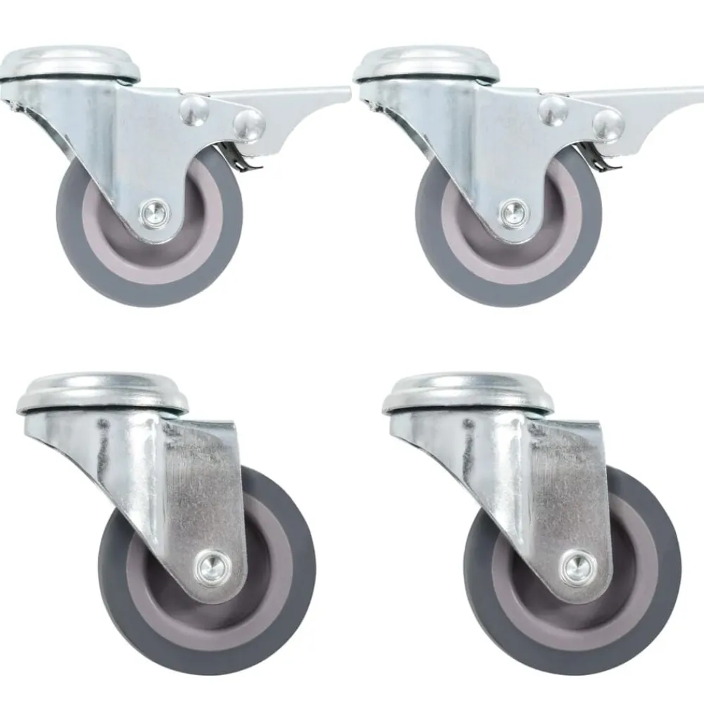 Manutention De Matériaux-vidaXL 4 pcs Roulettes pivotantes à trou de boulon 50 mm