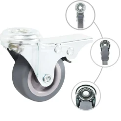Manutention De Matériaux-vidaXL 4 pcs Roulettes pivotantes à trou de boulon 50 mm
