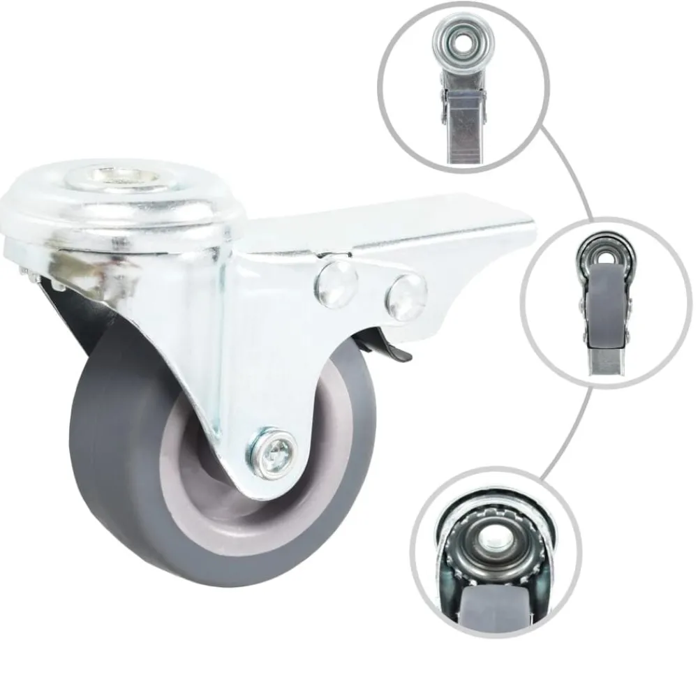 Manutention De Matériaux-vidaXL 4 pcs Roulettes pivotantes à trou de boulon 50 mm