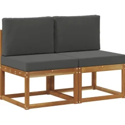 vidaXL 2 Pièce Sofa de milieu extérieur Bois d'Acacia Massif
