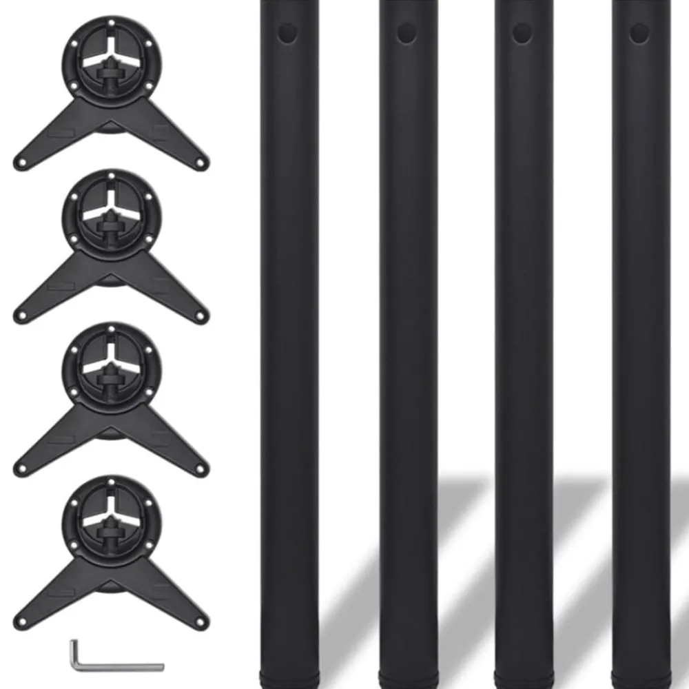 Accessoires Pour Tables-vidaXL 4 pieds de table réglables en hauteur 710 mm Noir