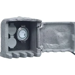 vidaXL 2 prises de jardin à minuterie Résine tressée