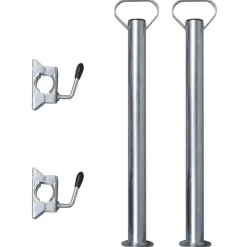 Pièces Détachées Pour Véhicules-vidaXL 2 tubes de support et 2 pinces fendues pour roue de jauge 48 mm