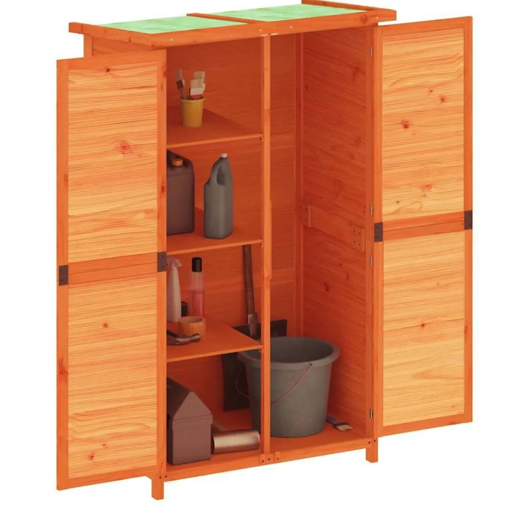 Pelouses & Jardins-vidaXL Abri à outils de jardin 83x57x140 cm bois massif pin Marron
