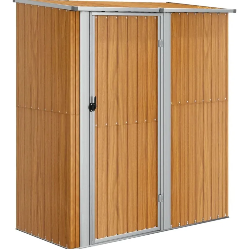 vidaXL Abri de jardin 180,5 x 97 x 209,5 cm Acier galvanisé Aspect bois