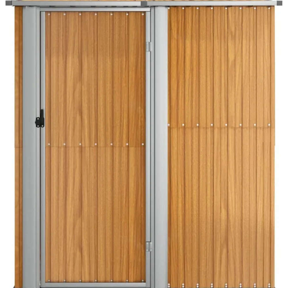 vidaXL Abri de jardin 180,5 x 97 x 209,5 cm Acier galvanisé Aspect bois