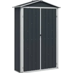 Pelouses & Jardins-vidaXL Abri de jardin 116x45x175 cm Acier galvanisé Anthracite