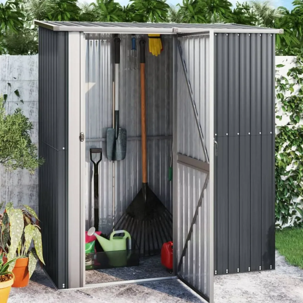 Pelouses & Jardins-vidaXL Abri de jardin 180,5x97x209,5 cm Acier galvanisé Anthracite
