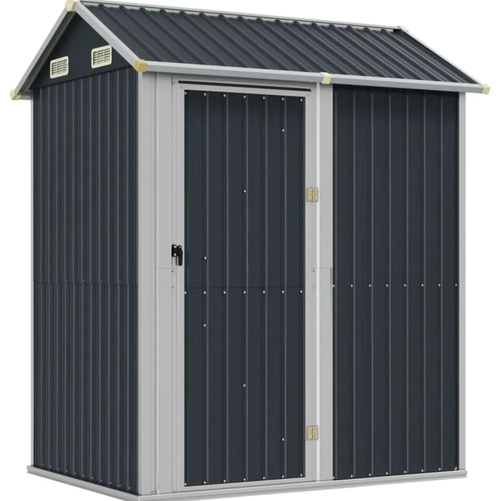 Pelouses & Jardins-vidaXL Abri de jardin 192 x 152,5 x 237 cm Acier galvanisé Anthracite
