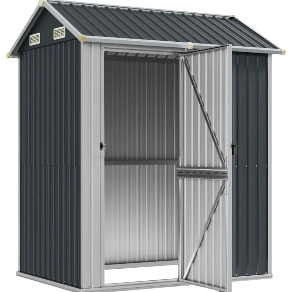 Pelouses & Jardins-vidaXL Abri de jardin 192 x 152,5 x 237 cm Acier galvanisé Anthracite