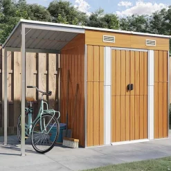 vidaXL Abri de jardin avec toit prolongé 277x107x181 cm