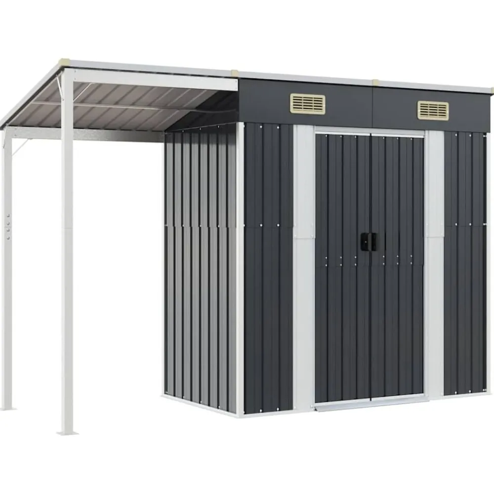 vidaXL Abri de jardin avec toit prolongé 277x107x181 cm