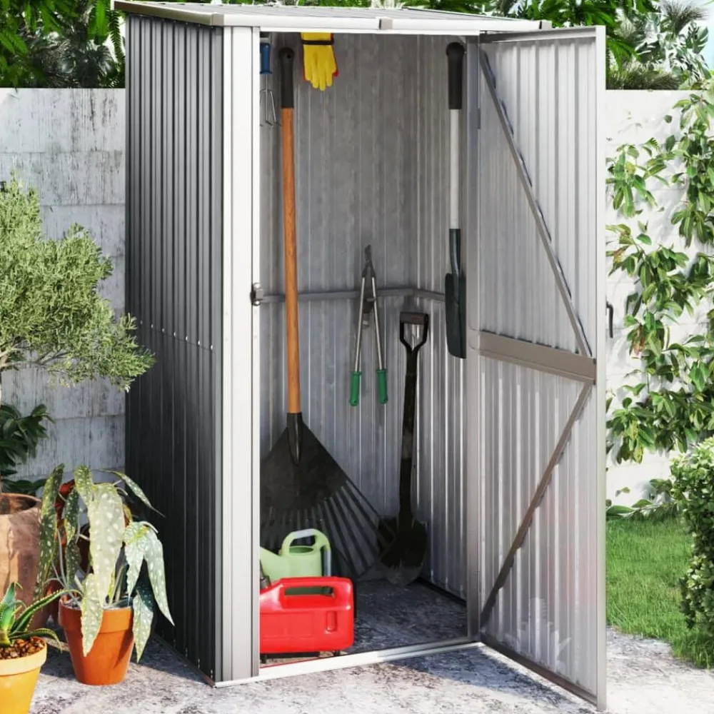 Pelouses & Jardins-vidaXL Abri de jardin 118,5x97x209,5 cm Acier galvanisé Gris
