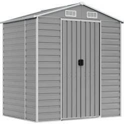 Pelouses & Jardins-vidaXL Abri de jardin 191x130x198 cm acier galvanisé Gris clair