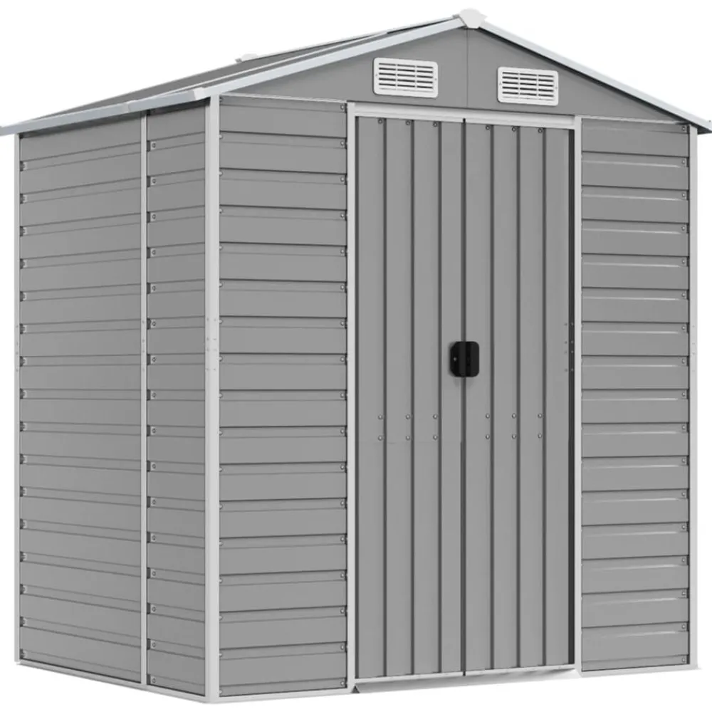 Pelouses & Jardins-vidaXL Abri de jardin 191x130x198 cm acier galvanisé Gris clair