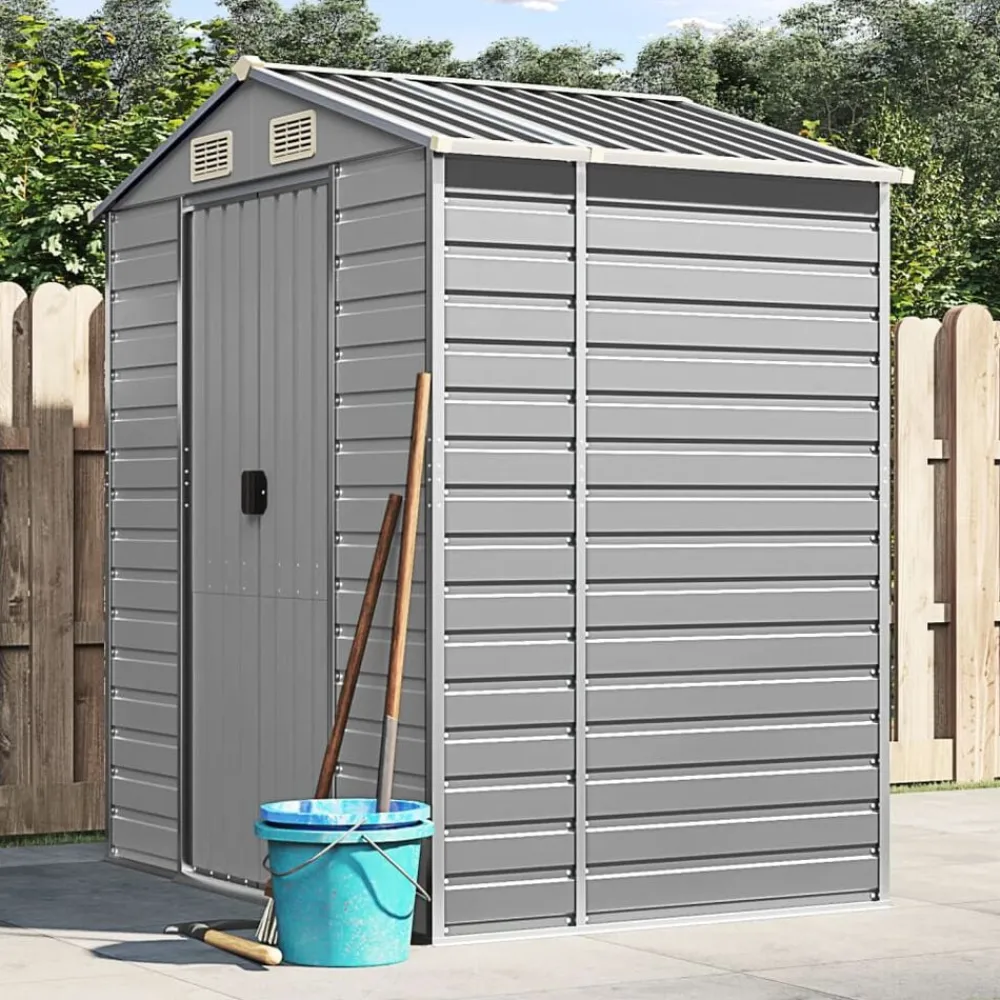 Pelouses & Jardins-vidaXL Abri de jardin 191x130x198 cm acier galvanisé Gris clair