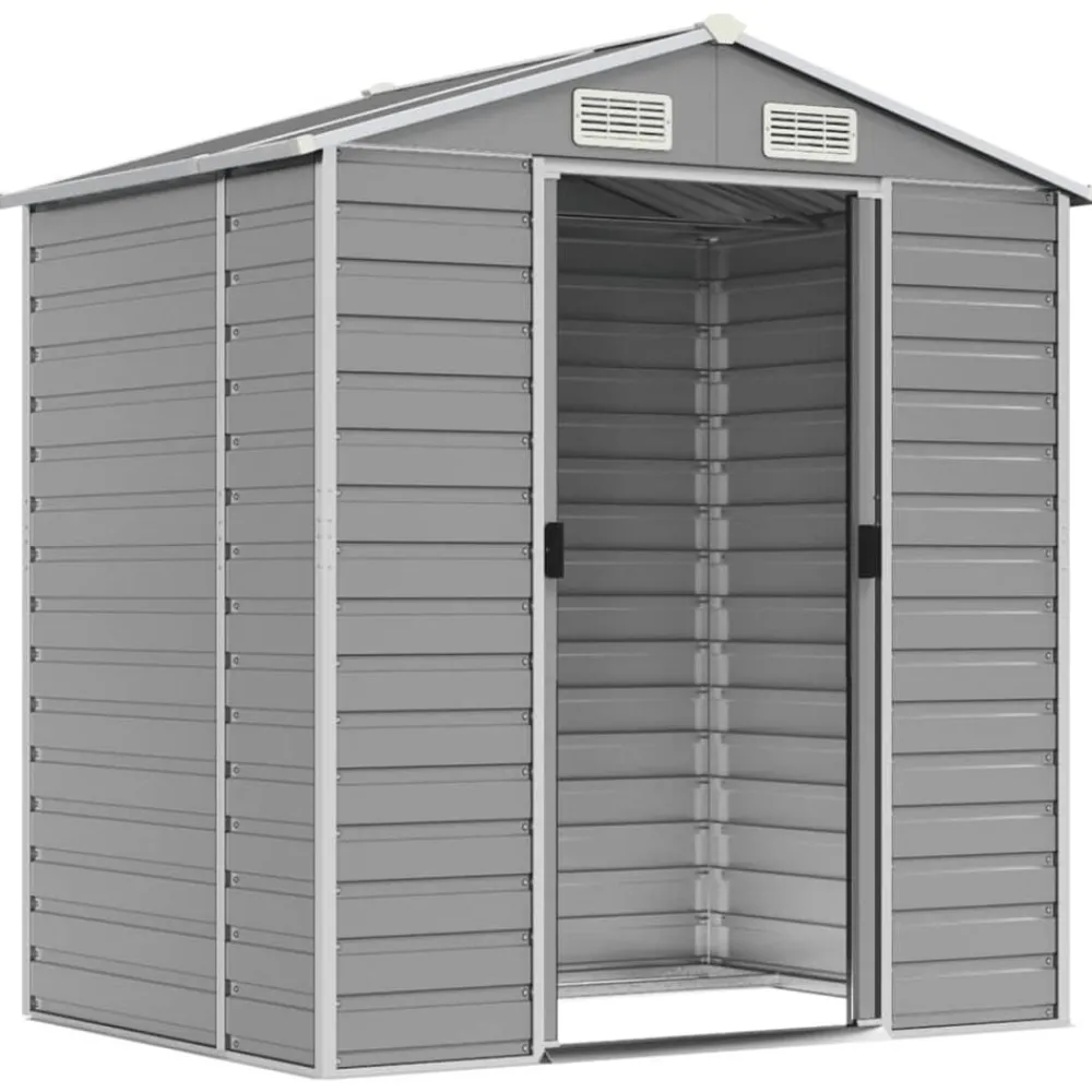 Pelouses & Jardins-vidaXL Abri de jardin 191x130x198 cm acier galvanisé Gris clair