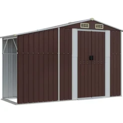 Pelouses & Jardins-vidaXL Abri de jardin 277x93x179 cm acier galvanisé Marron