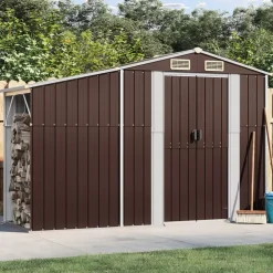 Pelouses & Jardins-vidaXL Abri de jardin 277x93x179 cm acier galvanisé Marron