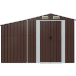 Pelouses & Jardins-vidaXL Abri de jardin 277x93x179 cm acier galvanisé Marron