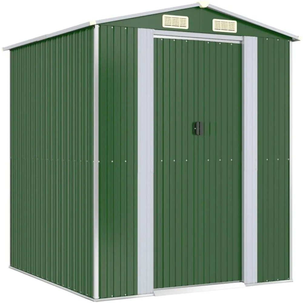 Pelouses & Jardins-vidaXL Abri de jardin Vert 192x191x223 cm Acier galvanisé