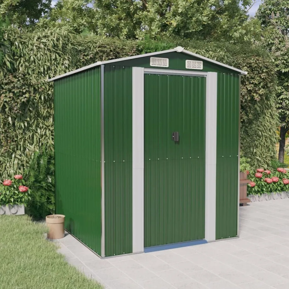 Pelouses & Jardins-vidaXL Abri de jardin Vert 192x191x223 cm Acier galvanisé