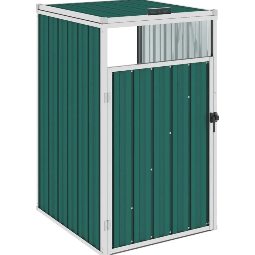 Produits Ménagers-vidaXL Abri de poubelle 72x81x121 cm Acier Vert