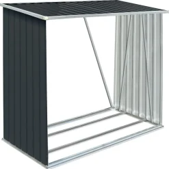 vidaXL Abri de stockage à bois Acier galvanisé 163x83x154cm