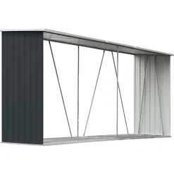 vidaXL Abri de stockage à bois Acier galvanisé 330x84x152cm