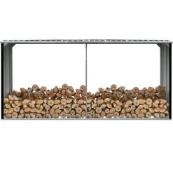Accessoires Pour Cheminées & Poêles À Bois-vidaXL Abri de stockage à bois Acier galvanisé 330x92x153cm Anthracite