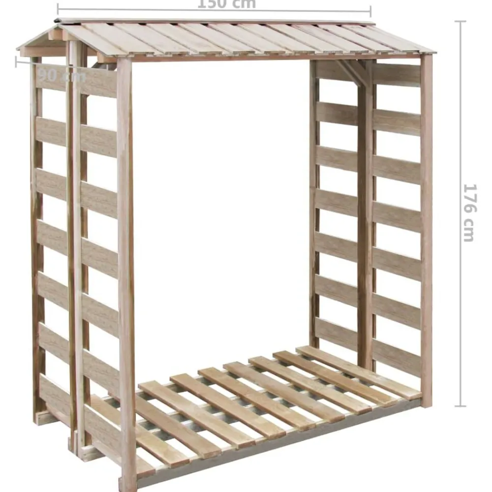 vidaXL Abri de stockage à bois de chauffage 150x90x176 cm Pin imprégné