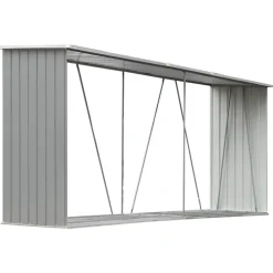 vidaXL Abri de stockage de bois Acier galvanisé 330x84x152 cm