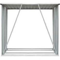 Accessoires Pour Cheminées & Poêles À Bois-vidaXL Abri de stockage de bois Acier galvanisé 163x83x154 cm Marron