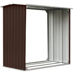 Accessoires Pour Cheminées & Poêles À Bois-vidaXL Abri de stockage de bois Acier galvanisé 172x91x154 cm Marron