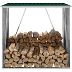 vidaXL Abri de stockage de bois Acier galvanisé 163x83x154 cm