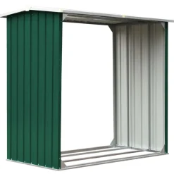 vidaXL Abri de stockage de bois Acier galvanisé 172x91x154 cm