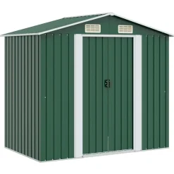 Pelouses & Jardins-vidaXL Abri de stockage pour jardin Métal 204 x 132 x 186 cm Vert