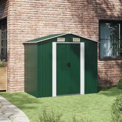 Pelouses & Jardins-vidaXL Abri de stockage pour jardin Métal 204 x 132 x 186 cm Vert