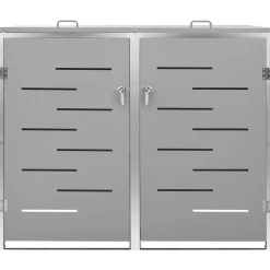 vidaXL Abri pour deux poubelles 138x77,5x112,5 cm Inox