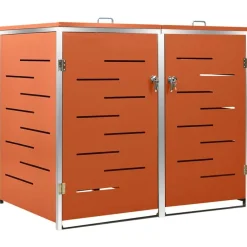 vidaXL Abri pour deux poubelles 138x77,5x112,5 cm Inox